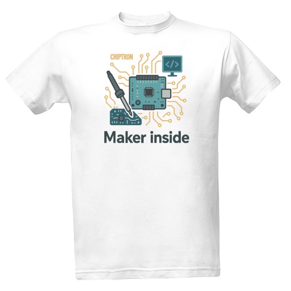 Tričko s potiskem Maker inside - tmavý 2