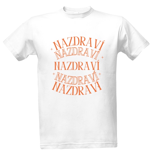 Nazdraví – typografický motiv v oranžové barvě